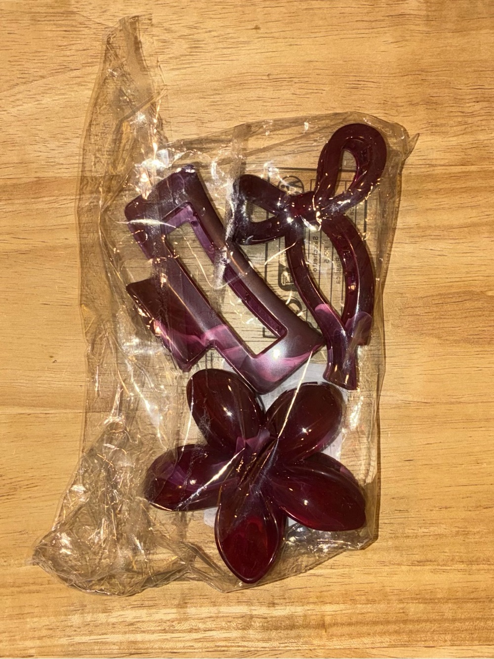 Stradivarius Burgundy Marbled Claw Clip Set (Pack of 3) - NIP - Picture 4 of 4